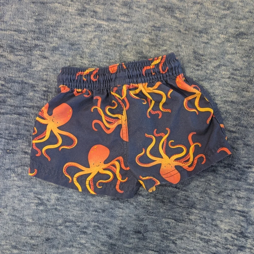 Carter's 9M Blue and Orange Octopus Swim Trunks